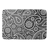 Paisley Pattern, Persian Paisley, Black and White Badmat (Voorkant)