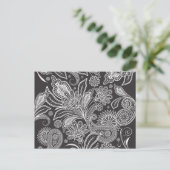 Paisley Pattern, Persian Paisley, Black and White Briefkaart (Staand voorkant)