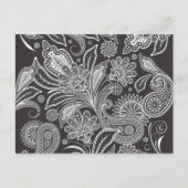 Paisley Pattern, Persian Paisley, Black and White Briefkaart (Voorkant)