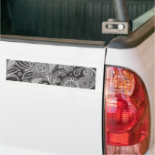 Paisley Pattern, Persian Paisley, Black and White Bumpersticker (Op Truck)
