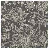 Paisley Pattern, Persian Paisley, Black and White Stof (Close Up)