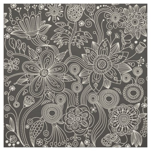 Paisley Pattern, Persian Paisley, Black and White Stof (Swatch)