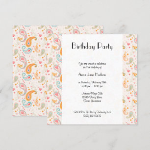 Paisley Pattern, Persian Paisley, Boteh, Birthday Kaart