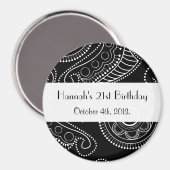 Paisley Pattern, Persian Paisley, Boteh, Birthday Magneet (Voorkant / Achterkant)