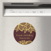 Paisley Pattern, Persian Paisley, Boteh, Birthday Magneet (Insitu (Vaatwasser))