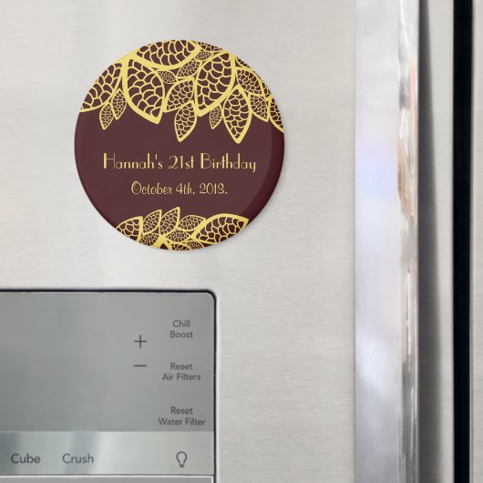 Paisley Pattern, Persian Paisley, Boteh, Birthday Magneet (Insitu (Koelkast))