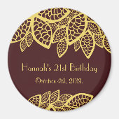 Paisley Pattern, Persian Paisley, Boteh, Birthday Magneet (Voorkant)