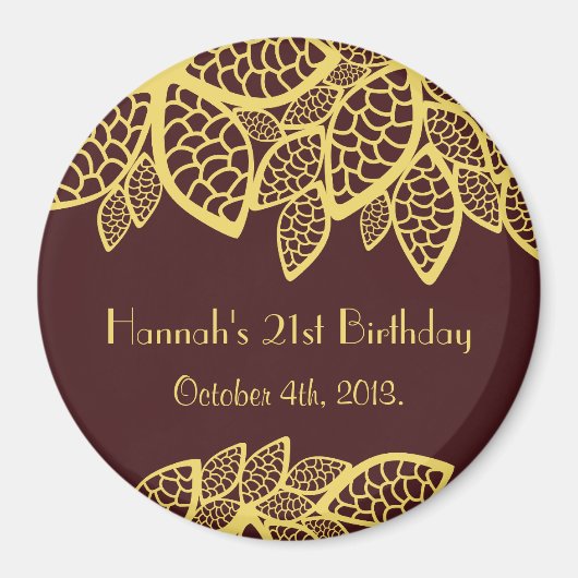 Paisley Pattern, Persian Paisley, Boteh, Birthday Magneet (Voorkant)