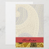 Paisley Pattern, Persian Paisley, Boteh, Jouw naam Briefpapier (Voorkant / Achterkant)