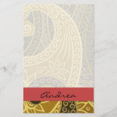 Paisley Pattern, Persian Paisley, Boteh, Jouw naam Briefpapier (Voorkant)