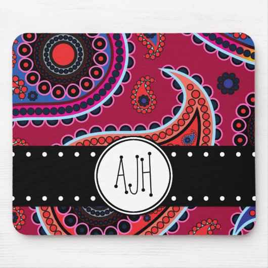 Paisley Pattern, Persian Paisley, Boteh, Monogram Muismat (Voorkant)