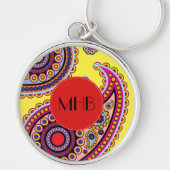 Paisley Pattern, Persian Paisley, Boteh, Monogram Sleutelhanger (Voorkant)