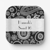 Paisley Pattern, Persian Paisley, Boteh, Sweet 16 Papieren Bordje (Voorkant)