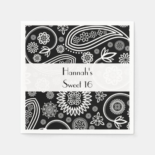 Paisley Pattern, Persian Paisley, Boteh, Sweet 16 Servetten (Voorkant)