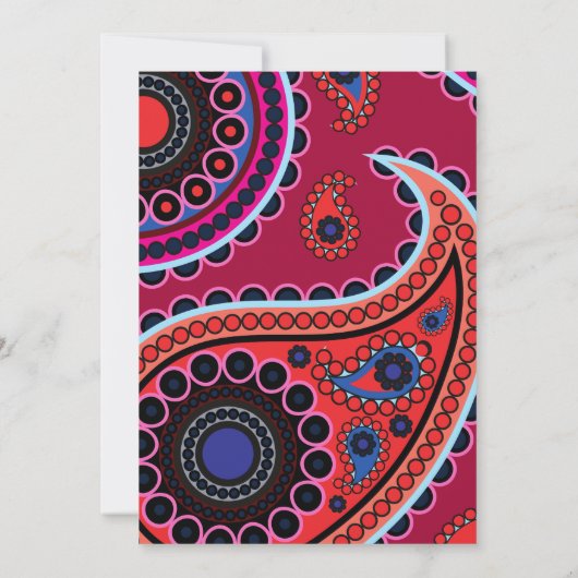 Paisley Pattern, Persian Paisley, Boteh, Wedding Kaart (Achterkant)