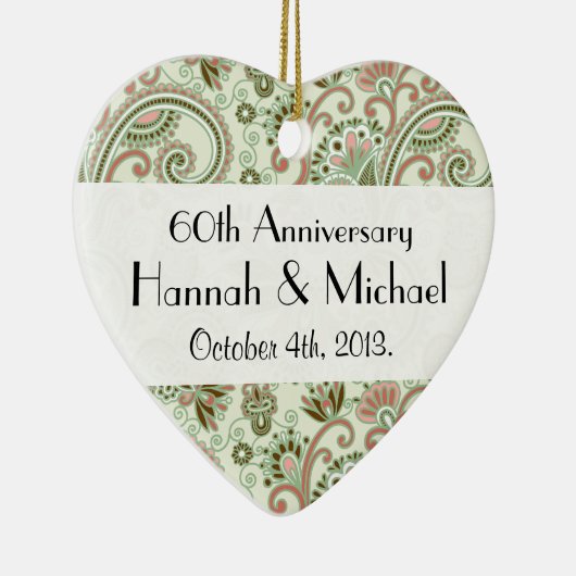 Paisley Pattern, Persian Paisley, Jubileum Keramisch Ornament (Rechts)