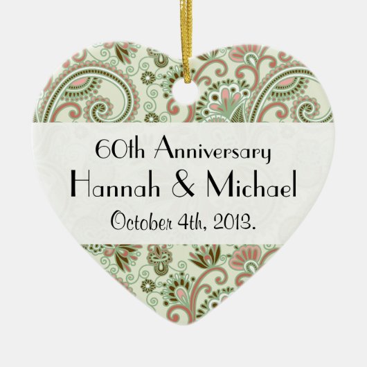 Paisley Pattern, Persian Paisley, Jubileum Keramisch Ornament (Voorkant)