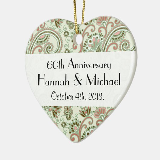 Paisley Pattern, Persian Paisley, Jubileum Keramisch Ornament (Links)