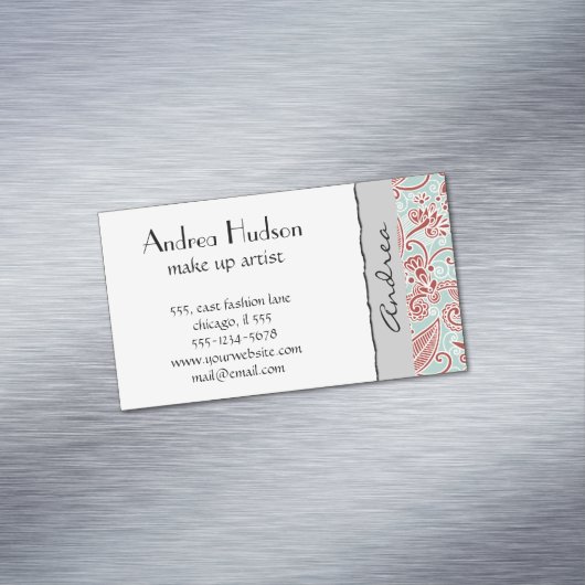 Paisley Pattern, Persian Paisley, Oriental Paisley Magnetisch Visitekaartje (Voorbeeld)