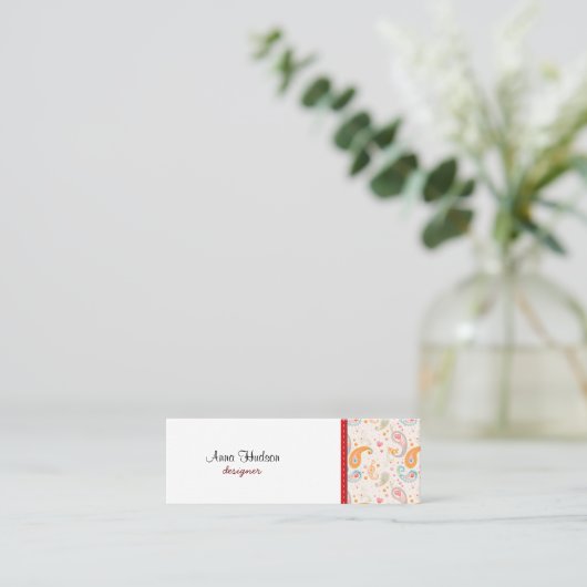 Paisley Pattern, Persian Paisley, Oriental Paisley Mini Visitekaartje (Staand voorkant)