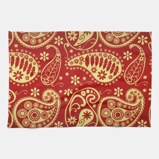 Paisley Pattern, Persian Paisley, Oriental Paisley Theedoek (Horizontaal)