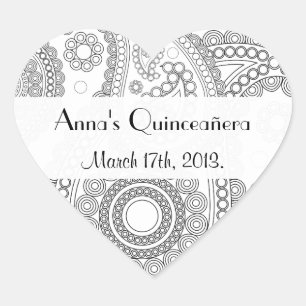 Paisley Pattern, Persian Paisley, Quinceanera Hart Sticker