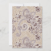 Paisley Pattern, Persian Paisley, Rehearsal Dinner Kaart (Achterkant)