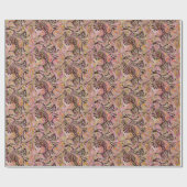Paisley Pattern Plum Pink Green Cadeaupapier (Vlak)