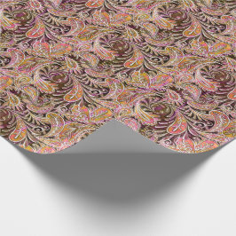 Paisley Pattern Plum Pink Green Cadeaupapier