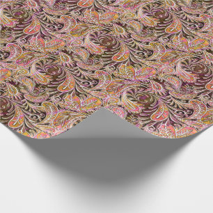 Paisley Pattern Plum Pink Green Cadeaupapier