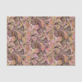 Paisley Pattern Plum Pink Green Tissuepapier (Voorkant)