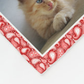 Paisley Pattern Red Custom 12 Family Photo Collage Fleece Deken (Hoek)