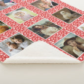 Paisley Pattern Red Custom 12 Family Photo Collage Sherpa Deken (3/4)