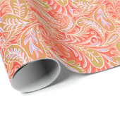 Paisley Pattern Red en Green Cadeaupapier (Rol Hoek)