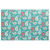 Paisley Pattern Red Yellow Blauwgroen Stof (Fat Quarter)