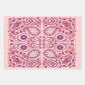 Paisley Pattern-schaduwen van roze witte ventilat Inpakpapier Vel (Voorkant 3)