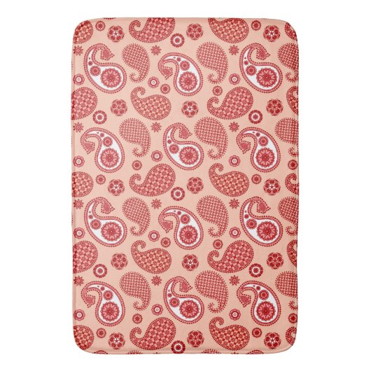 Paisley Pattern, Shades of Coral Oranje Badmat (Voorkant Verticaal)