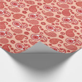 Paisley Pattern, Shades of Coral Oranje Cadeaupapier (Hoek)