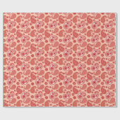 Paisley Pattern, Shades of Coral Oranje Cadeaupapier (Vlak)