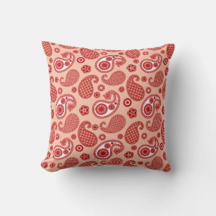 Paisley Pattern, Shades of Coral Oranje    Kussen