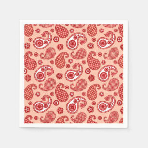 Paisley Pattern, Shades of Coral Oranje Servet