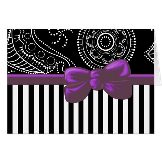 Paisley Pattern, Stripes, Lines, Black and White (Voorkant Horizontaal)