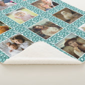 Paisley Pattern Turquoise 12 Custom Photo Collage Sherpa Deken (3/4)