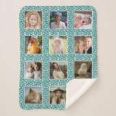 Paisley Pattern Turquoise 12 Custom Photo Collage Sherpa Deken (Voorkant)