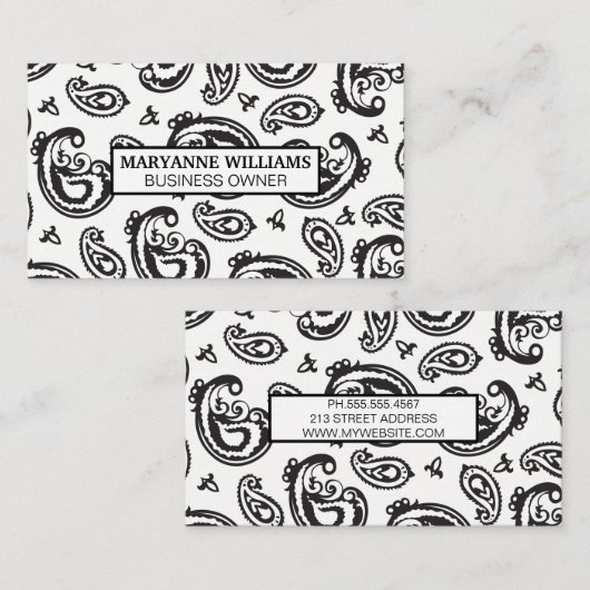 Paisley Pattern Visitekaartje (Voorkant / Achterkant)