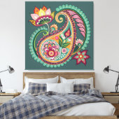 Paisley Patterning Canvas Afdruk (Insitu (Slaapkamer))