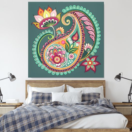 Paisley Patterning Canvas Afdruk (Insitu (Slaapkamer))