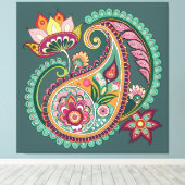 Paisley Patterning Canvas Afdruk (Insitu (Houten vloer))