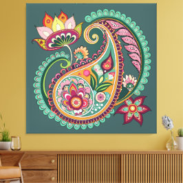 Paisley Patterning Canvas Afdruk