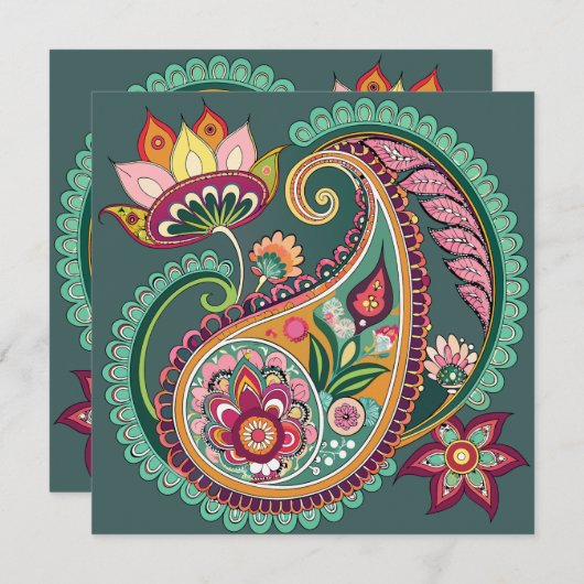 Paisley Patterning Kaart (Voorkant / Achterkant)